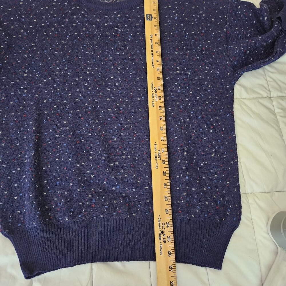 Axiom Men's Crew Neck Blue Pull over Long Sleeve Sweater Size L Made in Italy - Picture 6 of 6
